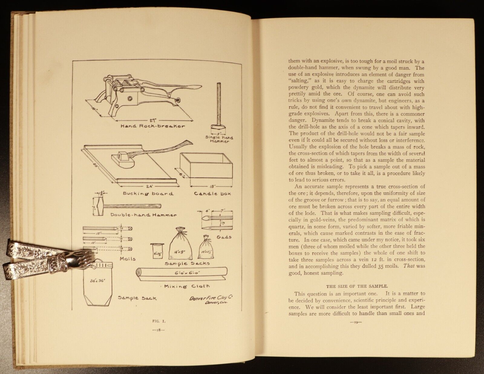 1904 Sampling Of Ore In A Mine TA Rickard Antique American Mining Reference Book