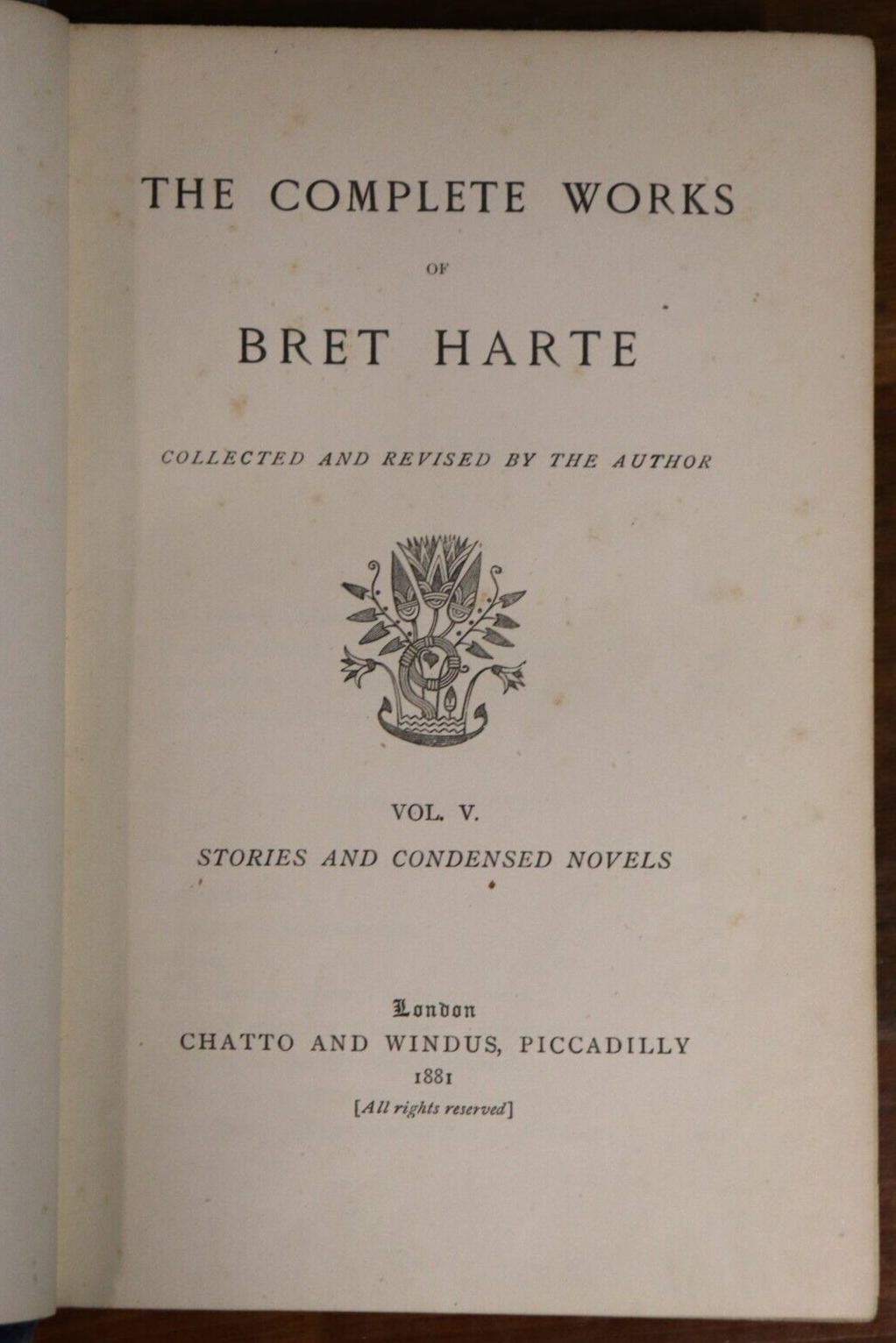 1881 The Complete Works Of Bret Harte Vol. 5 Antique American Fiction Book - 0