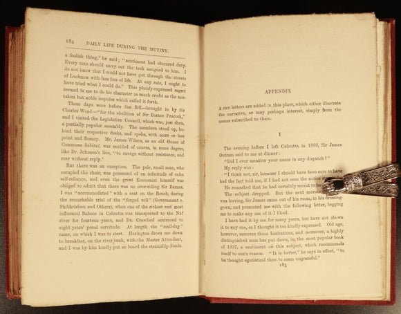 1898 Daily Life During Indian Mutiny by JW Sherer Antique Military History Book