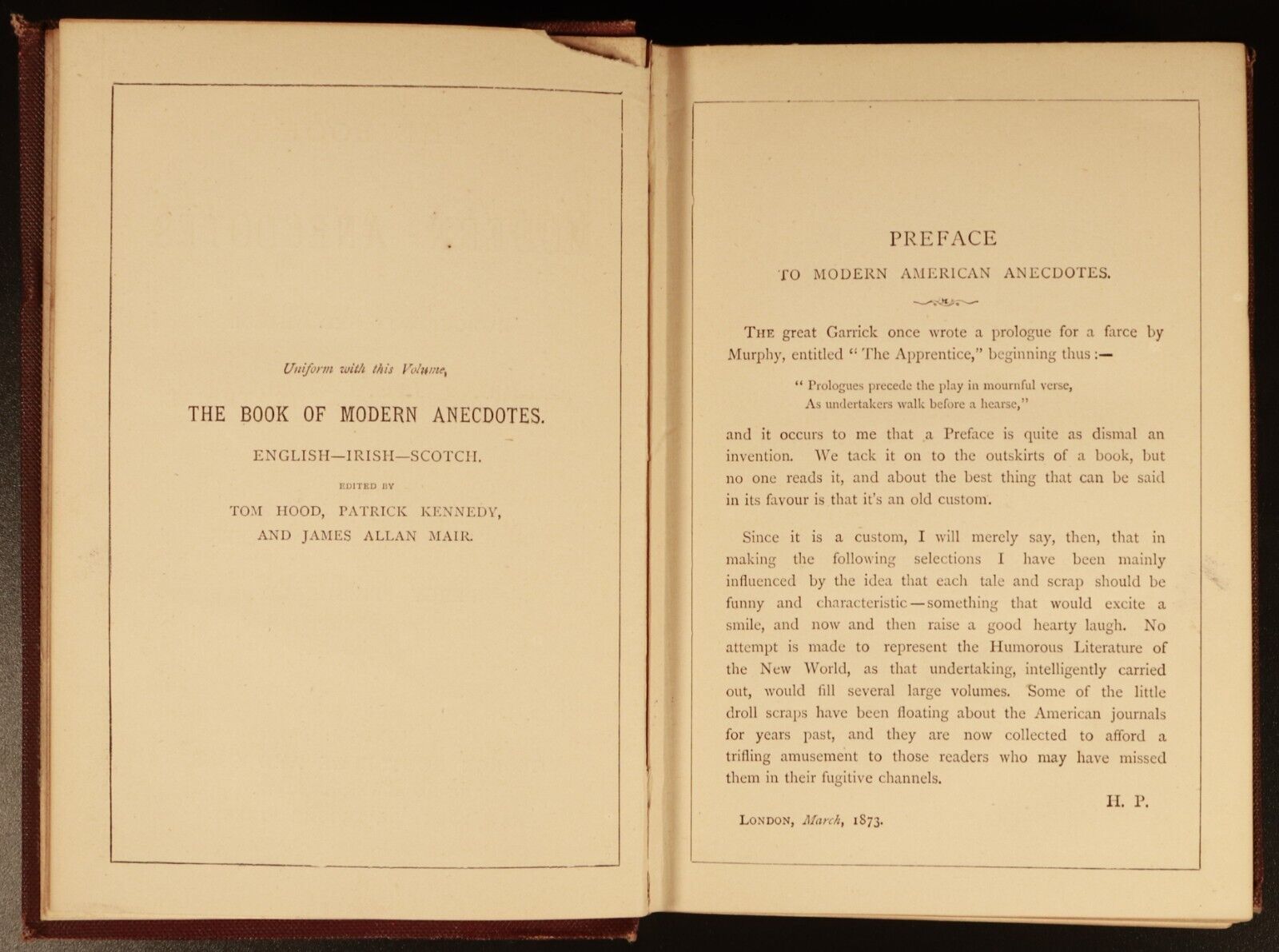 1873 Book Of Modern Anecdotes Antique Philosophy & Literature Book Routledge