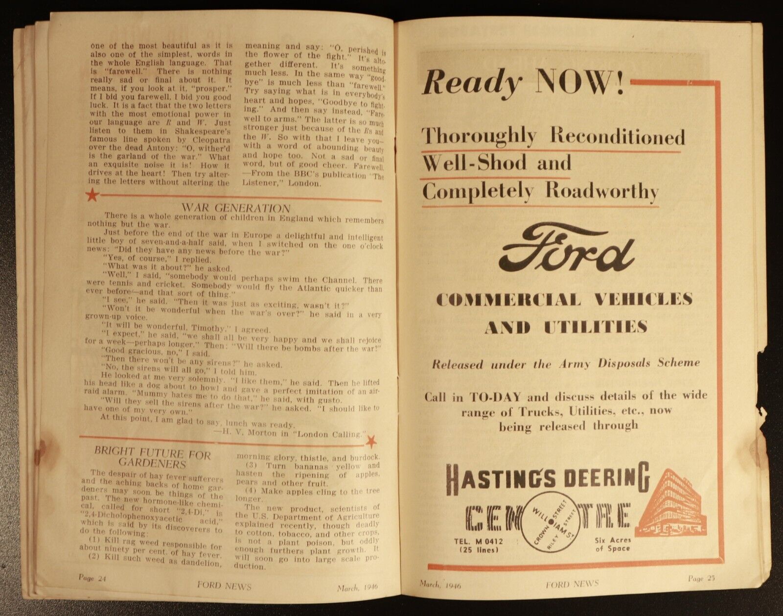 1946 Ford News March 1946 Ford Australia Automotive & Military History Book