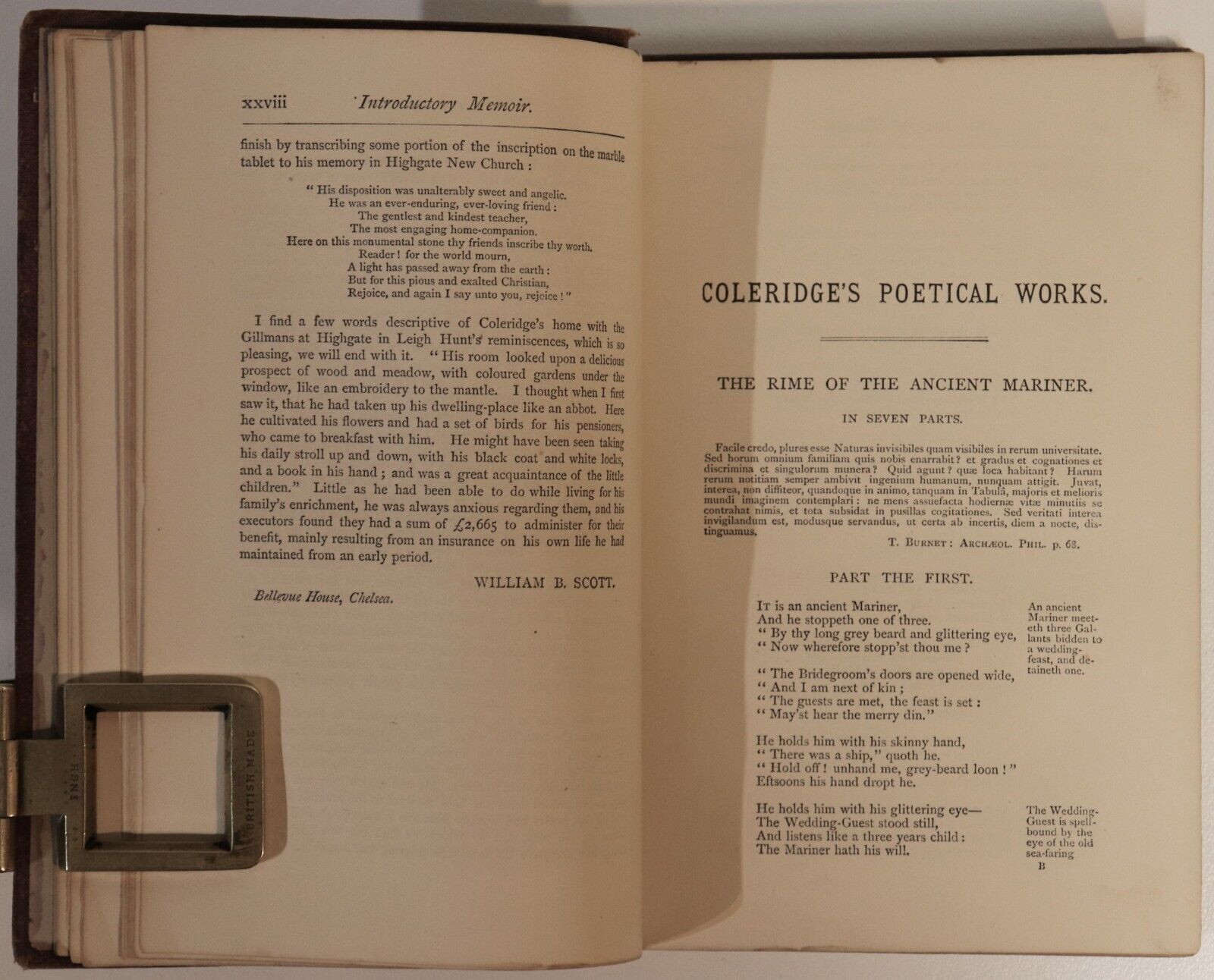 c1885 The Poetical Works Of Samuel Taylor Coleridge Antique Poetry Book Fiction