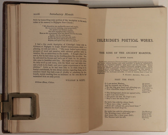 c1885 The Poetical Works Of Samuel Taylor Coleridge Antique Poetry Book Fiction