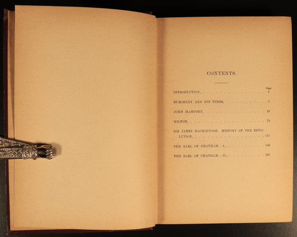 c1920 Macaulay's Essays On English History Antique British History Book