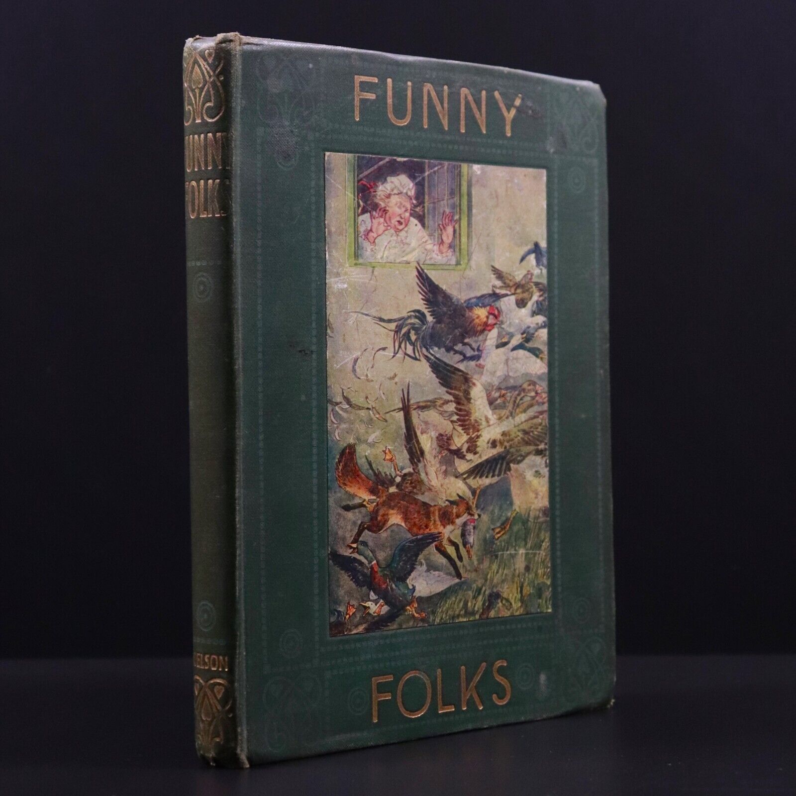 c1910 Funny Folks Antique Children's Book Nelson's Fireside Library Illustrated