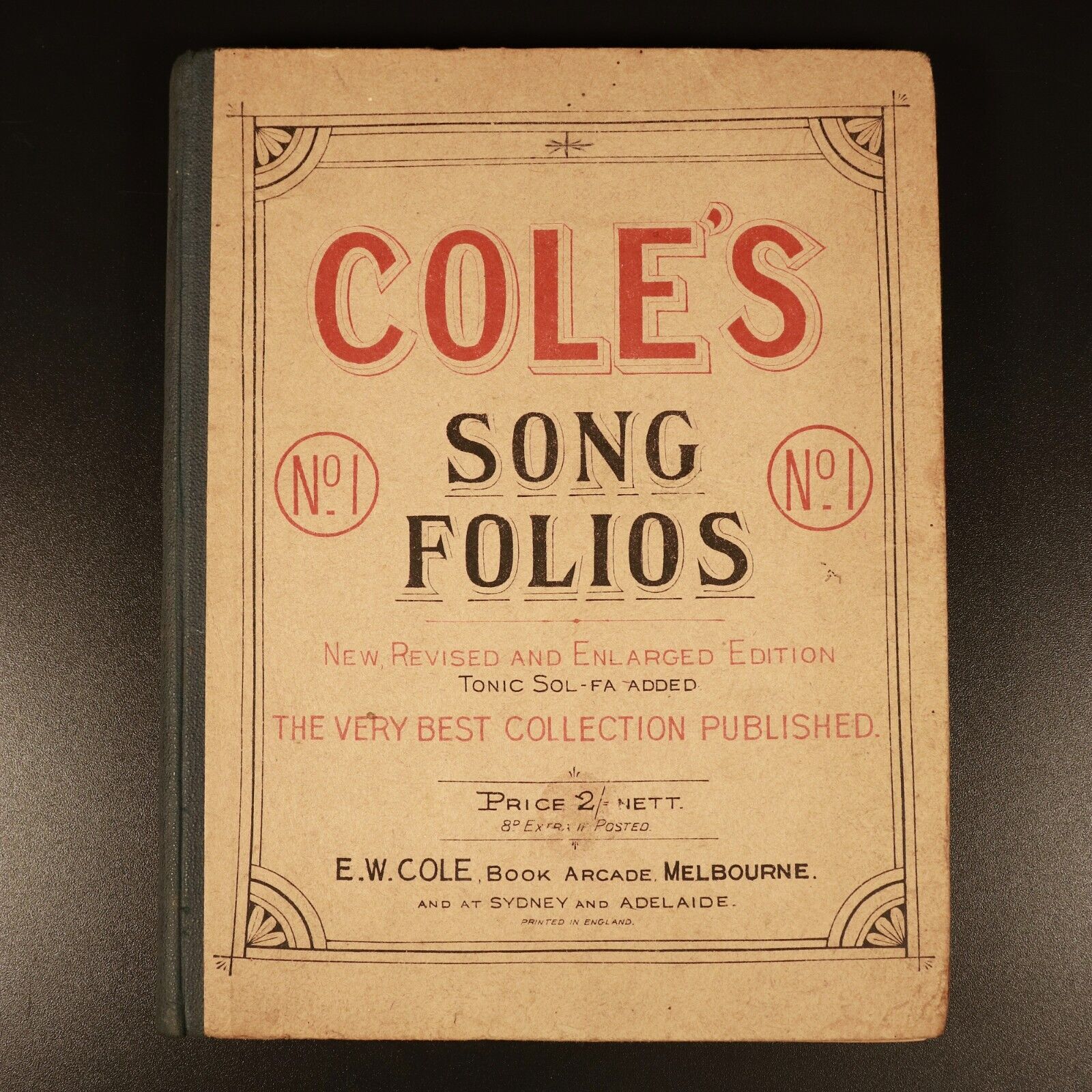 c1895 Cole's Song Folios Antique Classical Music Reference Book Arcade Melbourne