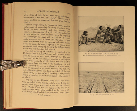 1912 Across Australia by B Spencer & FJ Gillen Antique Australian History Books
