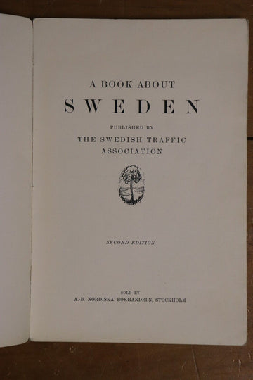 1923 A Book About Sweden Antique Swedish History Travel Guide Book w/Map - 0