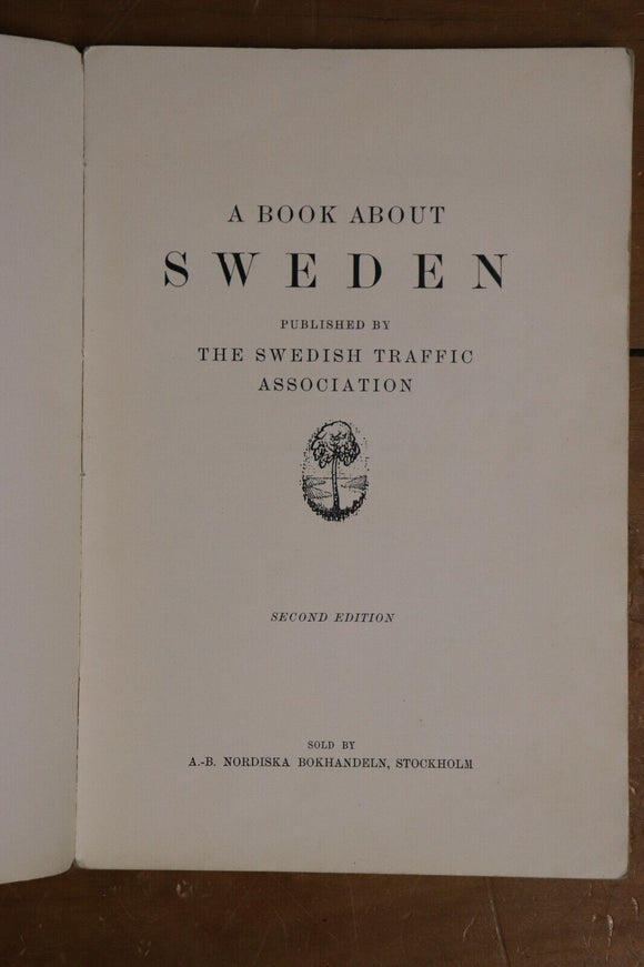 1923 A Book About Sweden Antique Swedish History Travel Guide Book w/Map