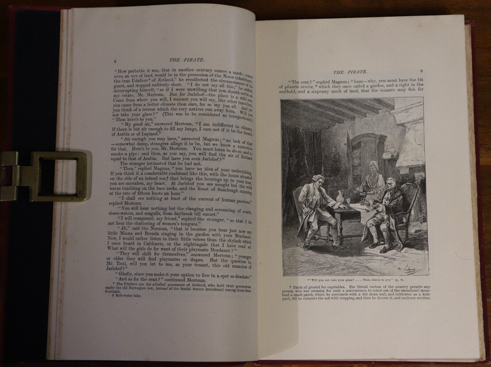 c1890 The Pirate by Sir Walter Scott Antique British Fiction Literature Book