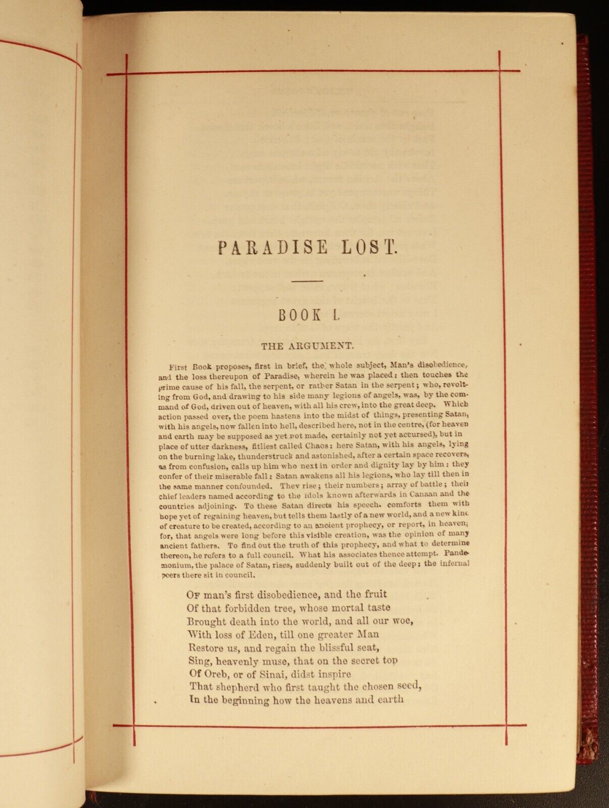 c1882 Poetical Works Of John Milton Paradise Lost Antique Poetry Book Leather