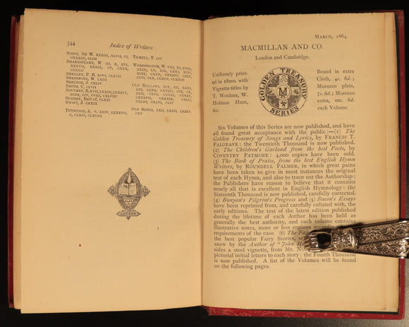 1864 The Childrens Garland Poetry Selected by C. Patmore Antique Childrens Book