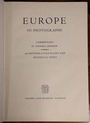 1951 Europe In Photographs by S. Spender Vintage Photographic History Book - 0