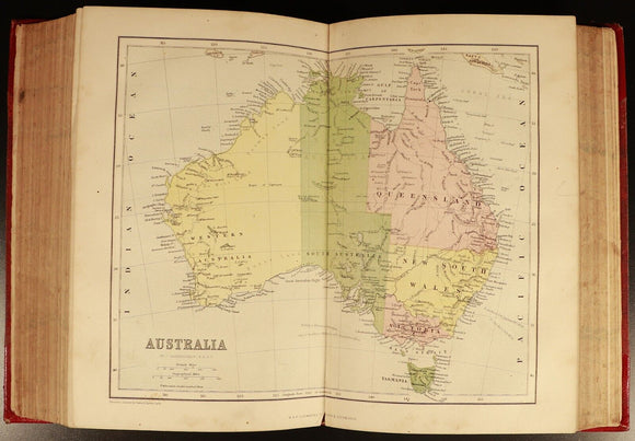 c1868 3vol Chambers's Encyclopaedia Antiquarian Reference Books Maps Australia