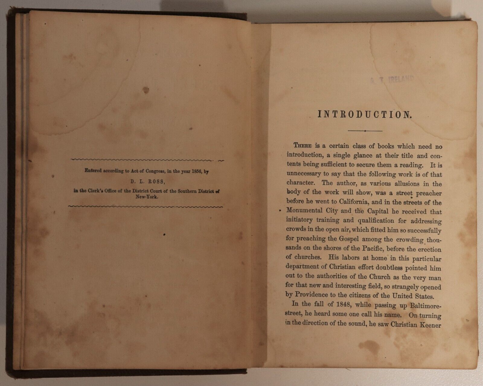 1856 Seven Years Street Preaching In San Francisco Antique Theology Book