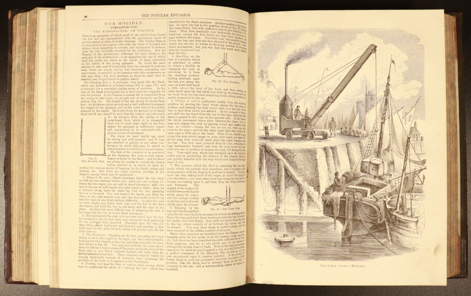 c1888 6vol The Popular Educator Antique General Reference Book Set Illustrated