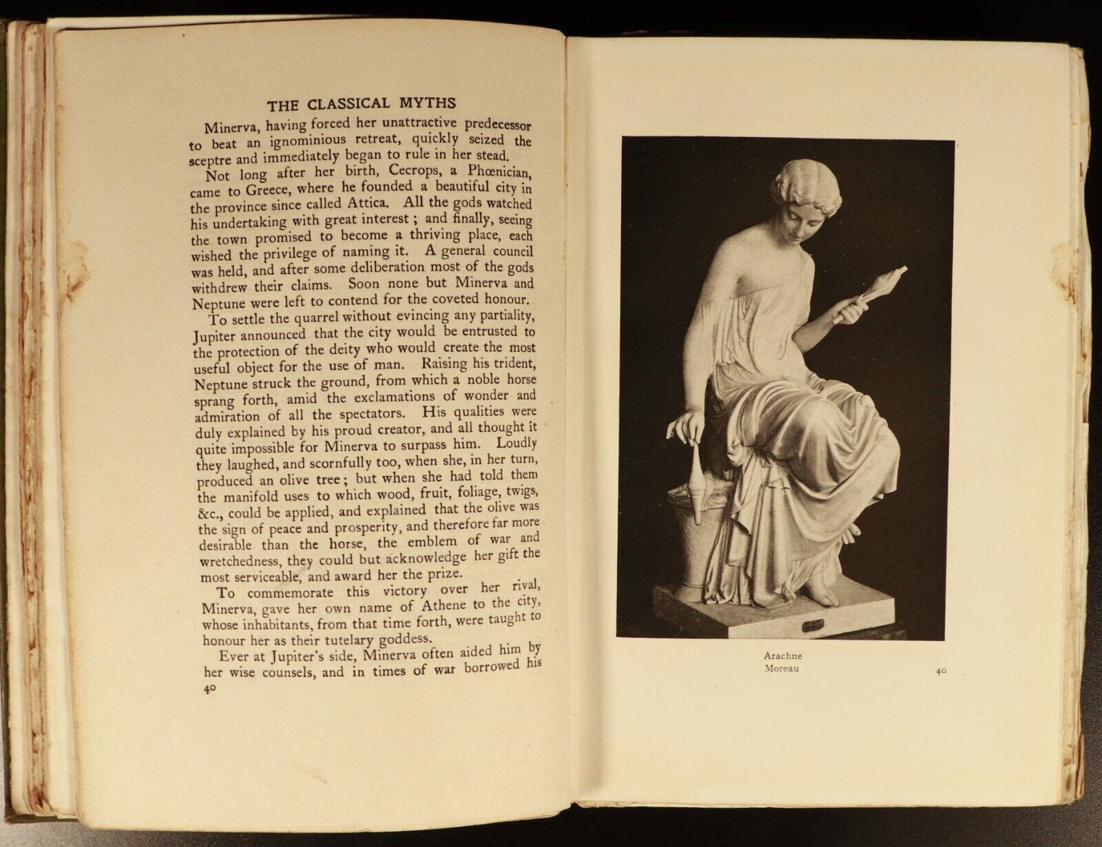 1926 Myths Of Greece & Rome by H.A. Guerber Antique Illustrated Literature Book