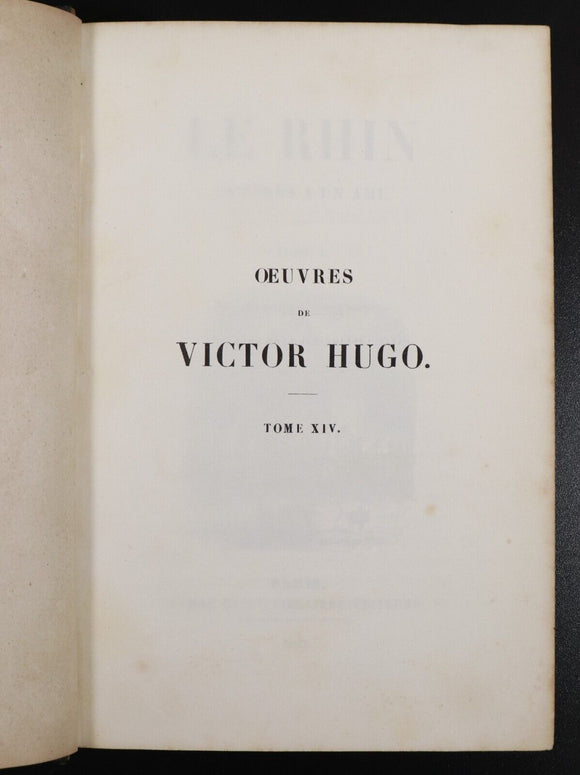1846 Oeuvres Victor Hugo Le Rhin Lettres A Un Ami Antiquarian French Book
