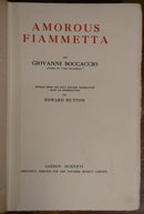 1926 Amorous Fiammetta by Giovanni Boccacci Antique Italian Fiction Book-3