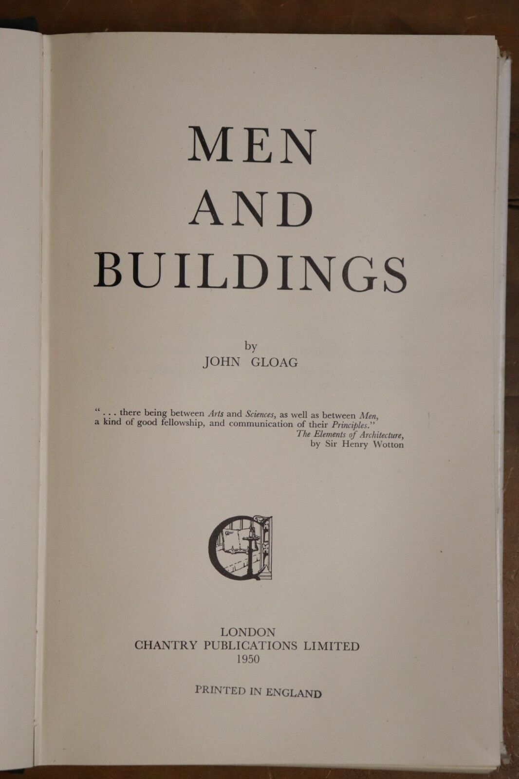 1950 Men and Buildings by John Gloag British Architectural History Book