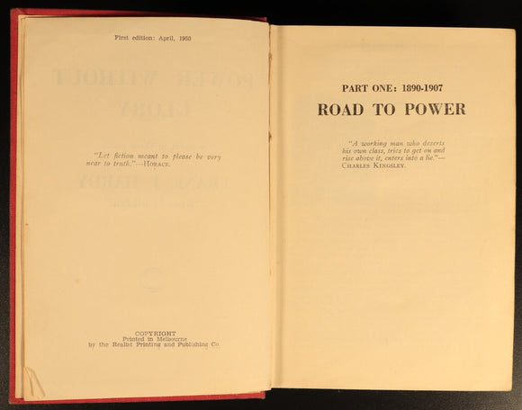 Power Without Glory by Frank J. Hardy 1950 Australian Fiction 1st Edition