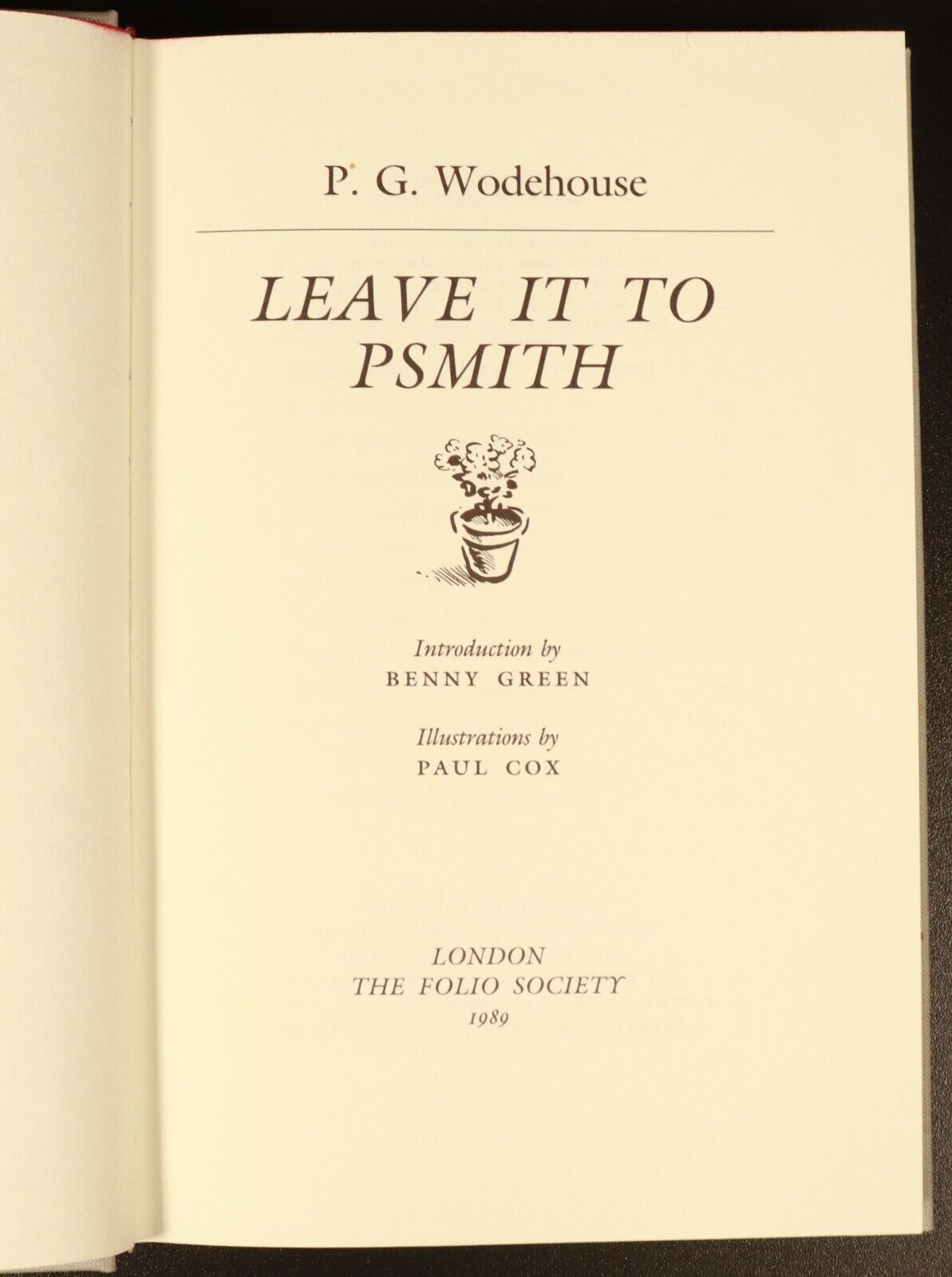 1989 Leave It To Psmith by P.G. Wodehouse Folio Society Fiction Book w/Sleeve - 0