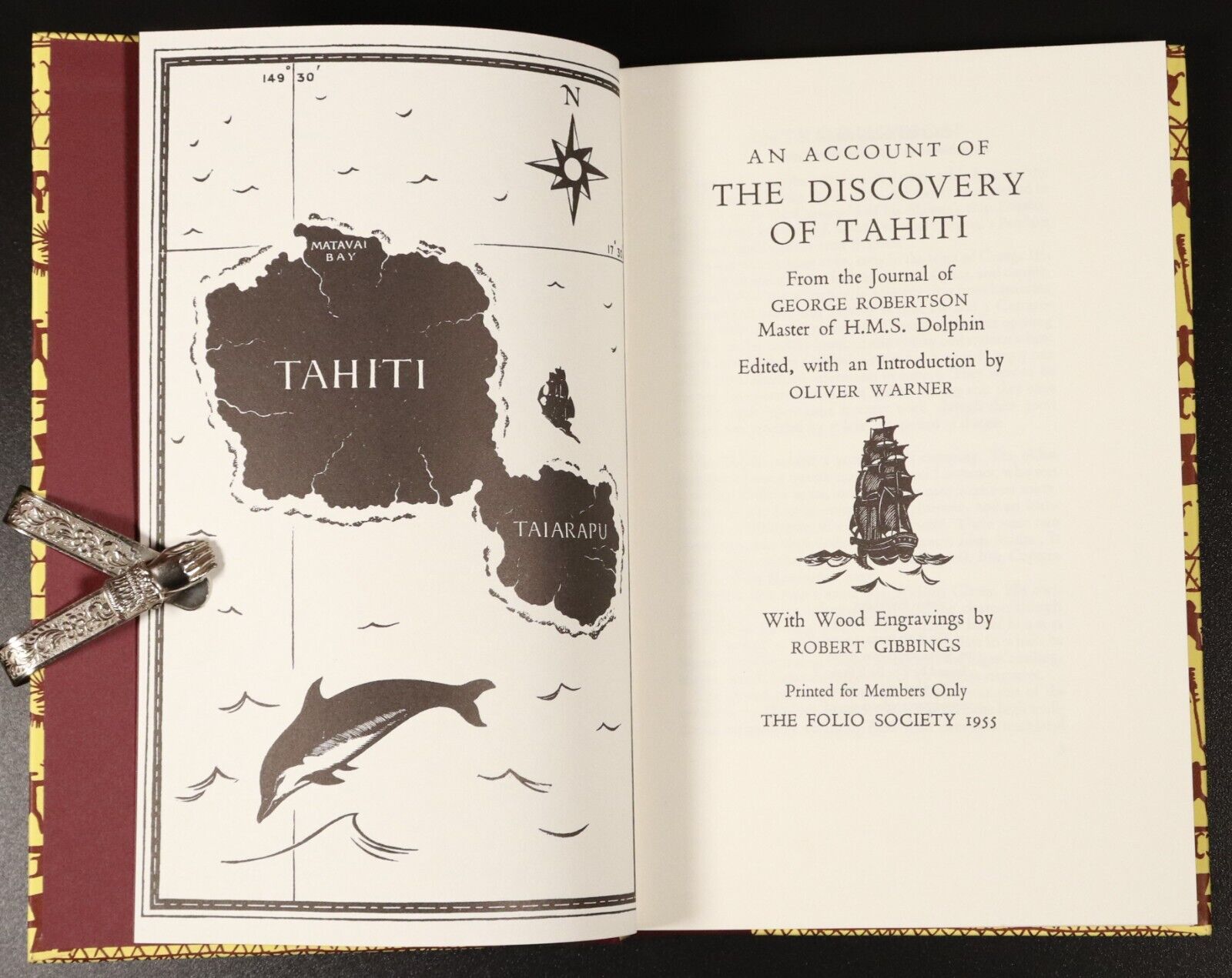 1992 The Discovery Of Tahiti by George Robertson Folio Society History Book