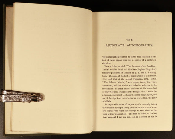 c1910 Autocrat Of The Breakfast Table by Oliver Wendell Holmes Antique Book