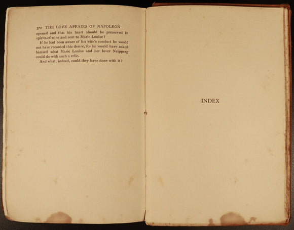 1909 Love Affairs Of Napoleon Antiquarian History Book John Lane The Bodley Head