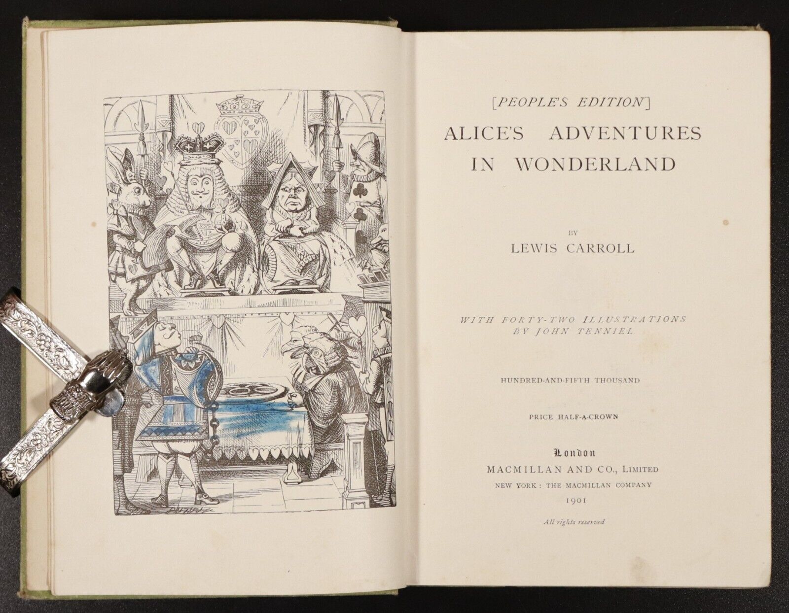 1901 Alice's Adventures In Wonderland by Lewis Carroll Antique Fiction Book
