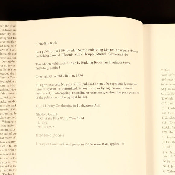 1997 3vol VC's Of The First World War Military History Books WW1 Gallipoli