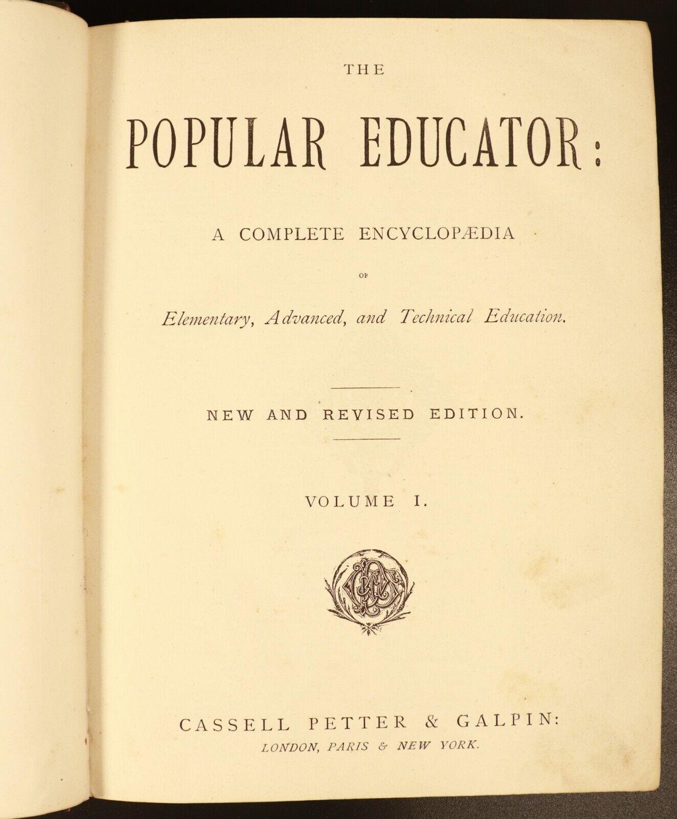 c1888 6vol The Popular Educator Antique General Reference Book Set Illustrated