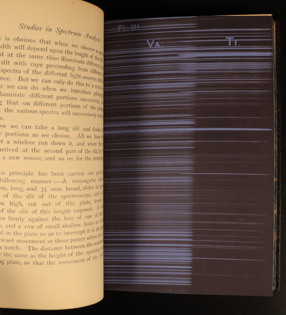 1894 Studies In Spectrum Analysis by JN Lockyer Antique Science Reference Book