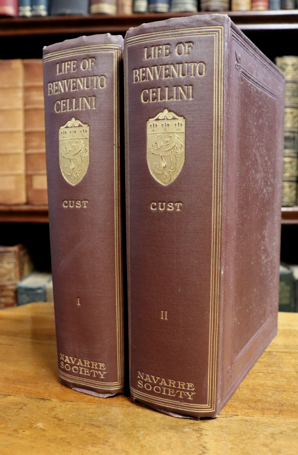 Life Of Benvenuto Cellini - 1927 - Antique Italian History Books 2 Vol Set