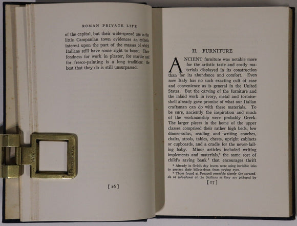 1927 Roman Private Life And Its Survivals by W McDaniel Antique History Book