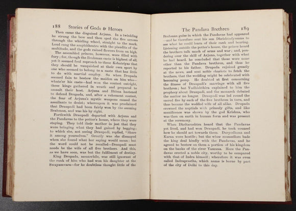 1912 Stories Of Indian Gods & Heroes by W.D. Monro Antique Indian History Book