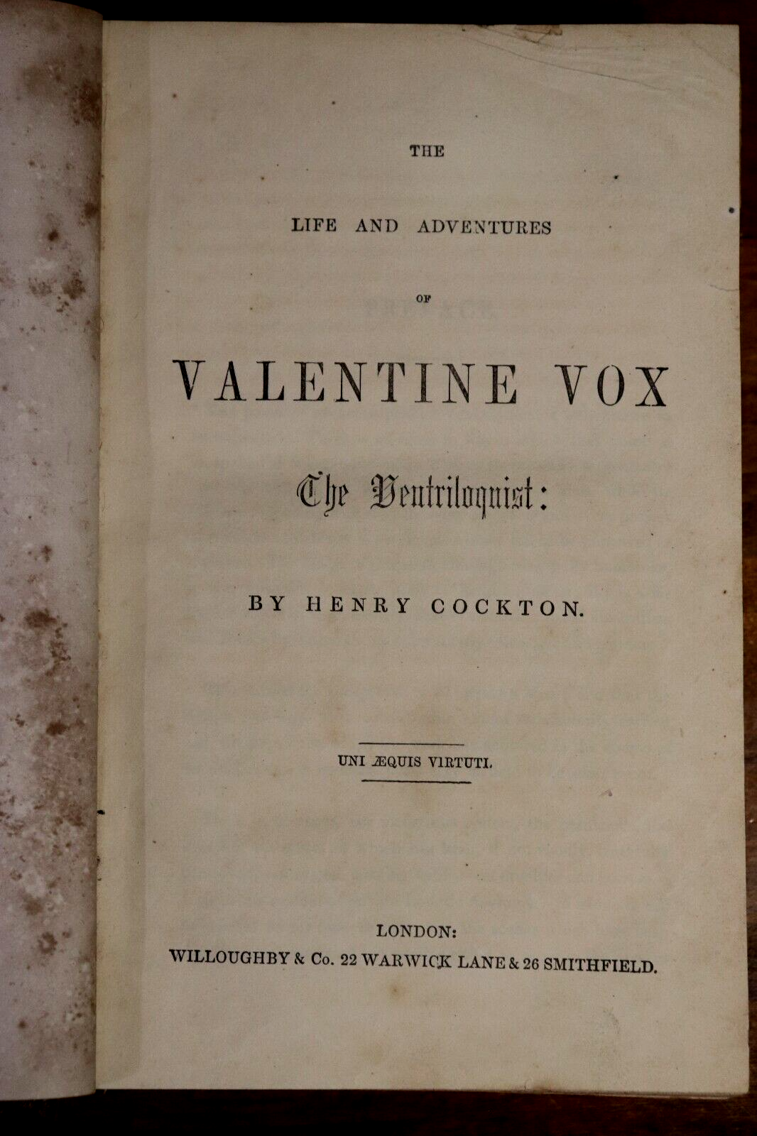 c1885 Valentine Vox: The Ventriloquist by H. Cockton Antique Fiction Book