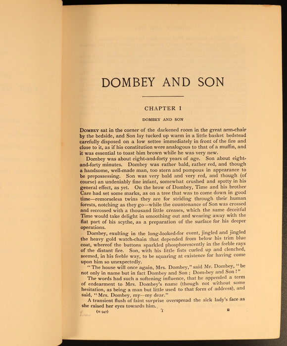 1912 Dombey And Son by Charles Dickens Antique Fiction Book Gresham V8