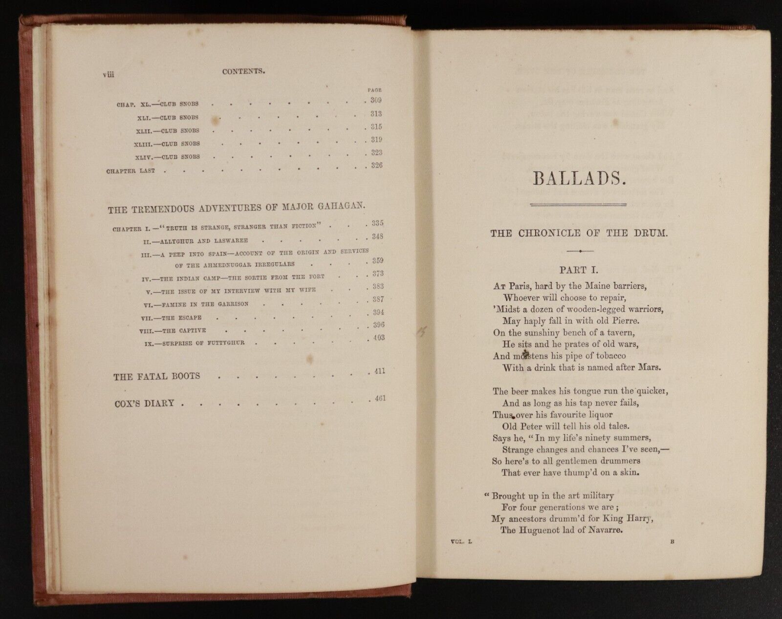 1856 4vol Miscellanies Prose & Verse W.M. Thackeray Antique Literature Books