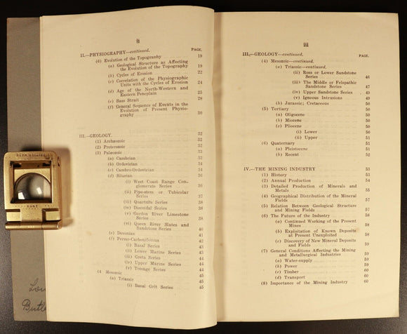 1938 Geology & Mineral Deposits Of Tasmania Australian Mining History Book Maps