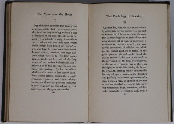 1913 The Measure Of The Hours by M. Maeterlinck Antique Literature Book