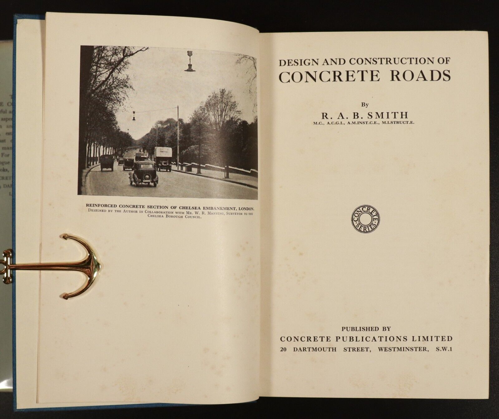 c1934 Design & Construction Of Concrete Roads Antique Architecture Book