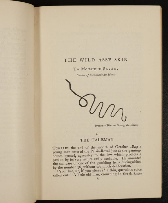 1896 The Wild Ass's Skin La Peau De Chagrin - H. De Balzac Antique Fiction Book