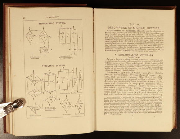 c1897 Elements Of Mineralogy by F. Rutley Antique Murby's Science Series Book