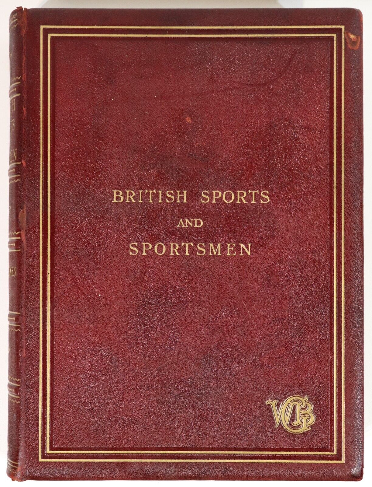 c1920 British Sports & Sportsmen Antique British Sports History Book Leather