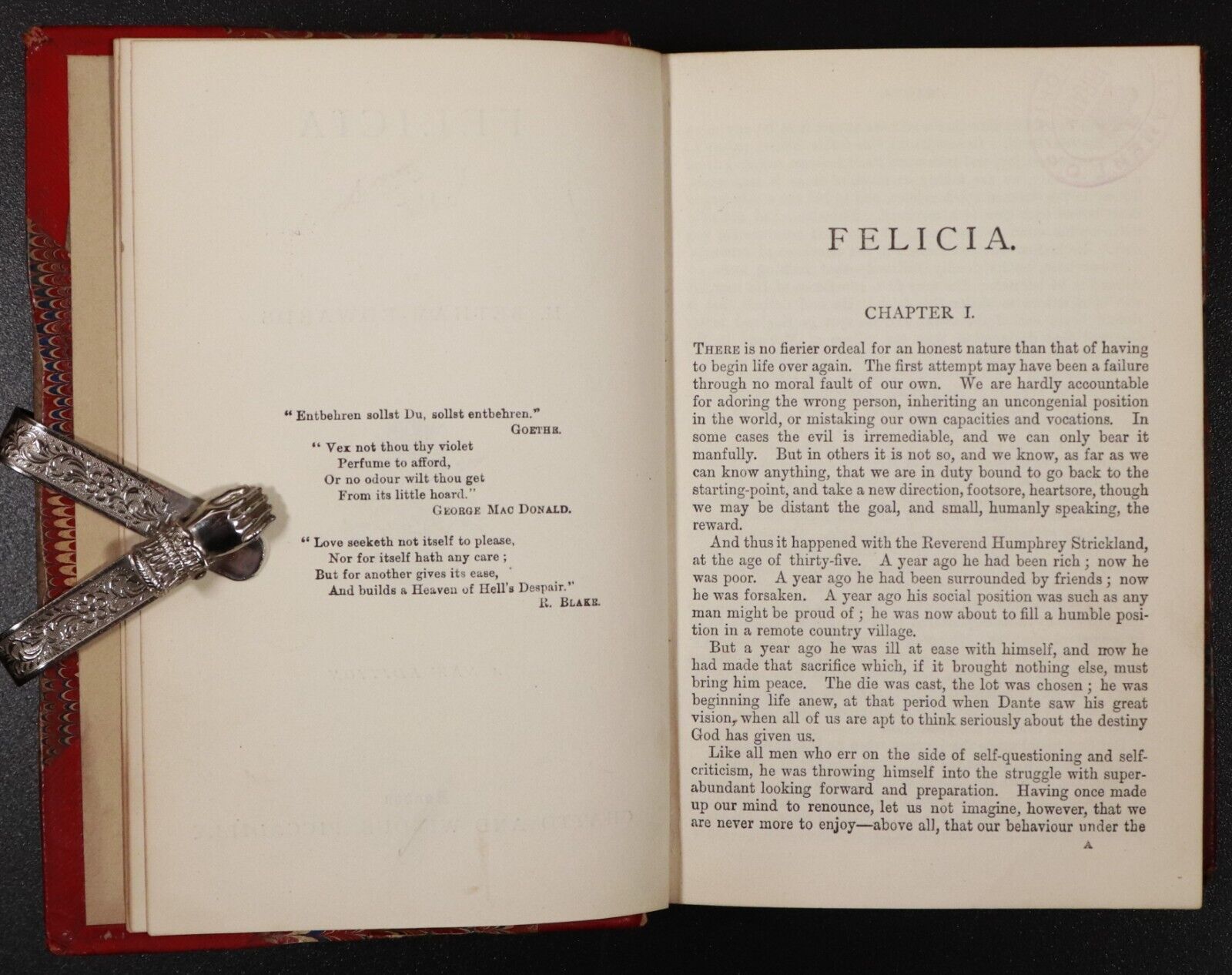 c1895 Felicia by M. Betham-Edwards Antique Fiction Book Novel Ex Parliament VIC