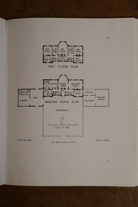 1925 Modern English Houses & Interiors by CH James Antique Architecture Book