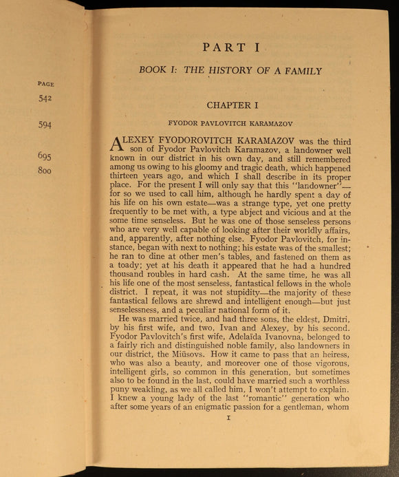 1945 The Brothers Karamazov by Fyodor Dostoevsky Antique Russian Literature Book