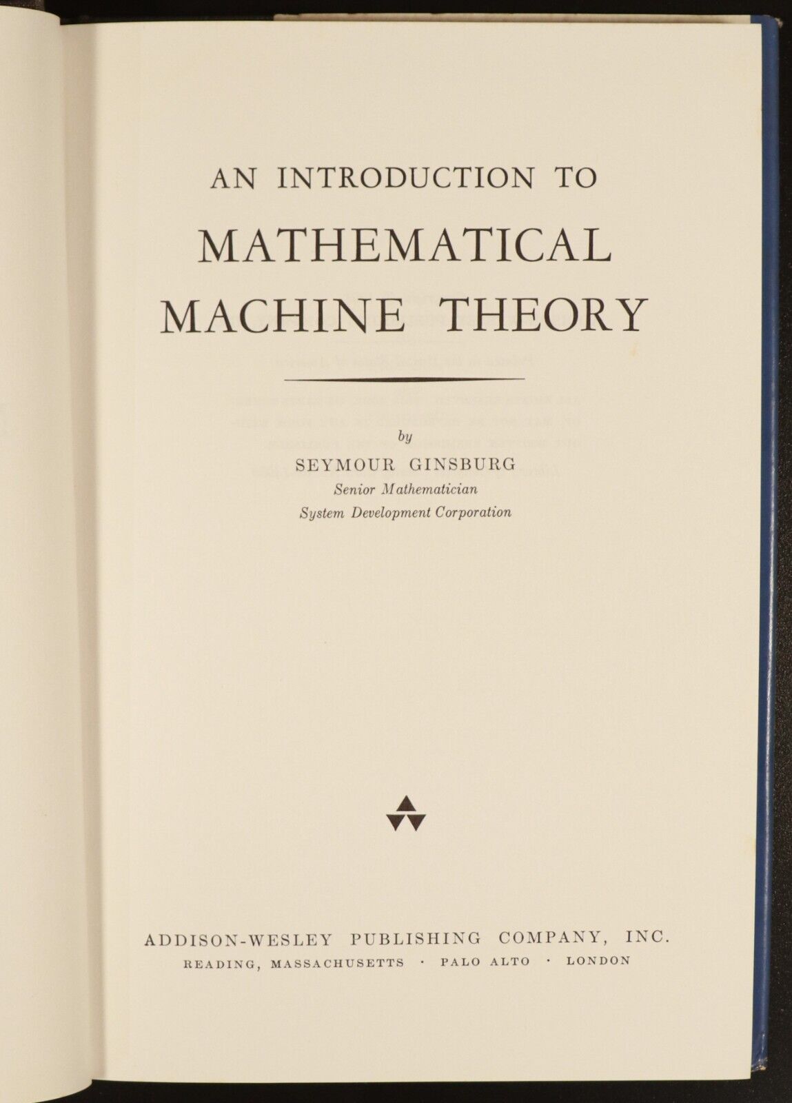 1962 Introduction To Mathematical Machine Theory by S. Ginsburg Science Book