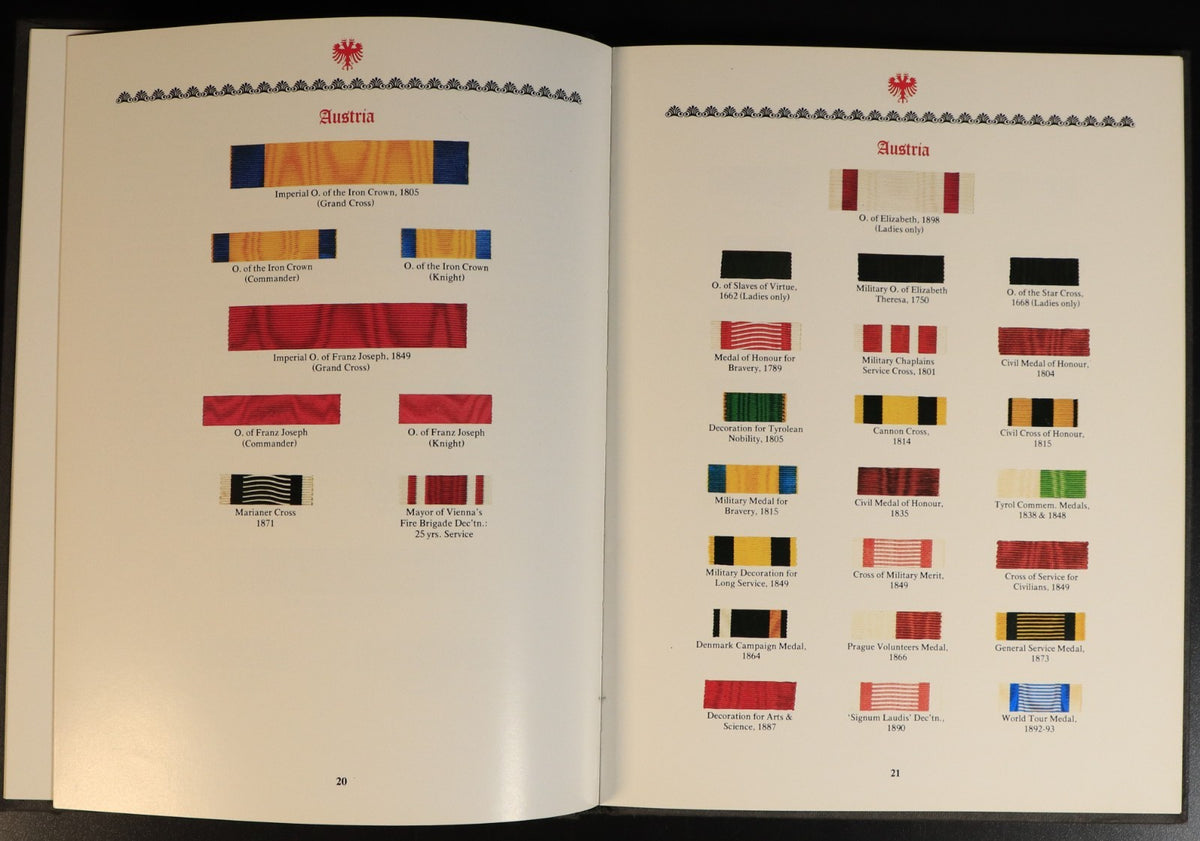 1974 Medals Ribbons Of Imperial Germany & Austria Military Reference B ...